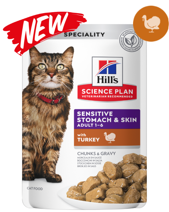 Hills Science Plan Sensitive Stomach & Skin Adult Nassfutter für Katzen mit Truthahn