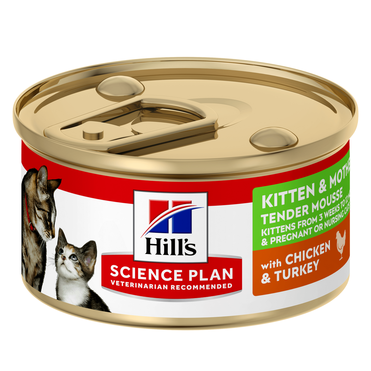 Hills Science Plan Kitten & Mother Tender Mousse mit Huhn & Truthahn Dosenfutter für Katzen