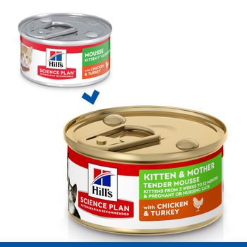 Hills Science Plan Kitten & Mother Tender Mousse mit Huhn & Truthahn Dosenfutter für Katzen