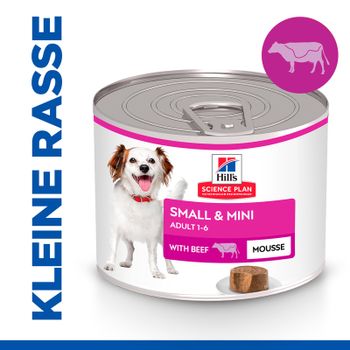 Hills Science Plan Small & Mini Adult Mousse für Hunde mit Rindfleisch Dosenfutter