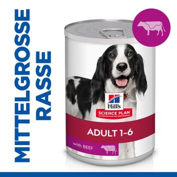 Hills Science Plan Canine Adult Rind Dosenfutter für Hunde