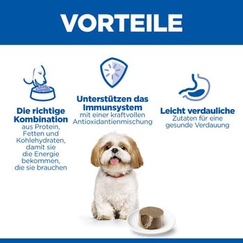 Hills Science Plan Small & Mini Mature Adult Mousse für Hunde mit Rindfleisch Dosenfutter