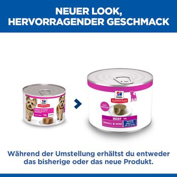 Hills Science Plan Small & Mini Mature Adult Mousse für Hunde mit Rindfleisch Dosenfutter