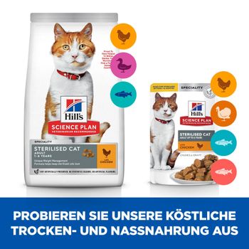 Hills Science Plan Feline Sterilised Cat Adult Huhn Frischebeutel