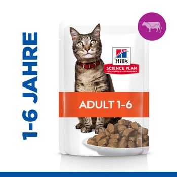 Hills Science Plan Feline Adult Rind Frischebeutel für Katzen