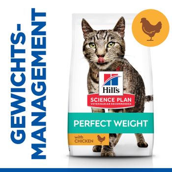 Hills Science Plan Feline Perfect Weight Adult Trockenfutter Huhn für Katzen