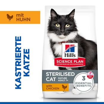 Hills Science Plan Feline Mature Adult 7+ Sterilised Cat Huhn Trockenfutter