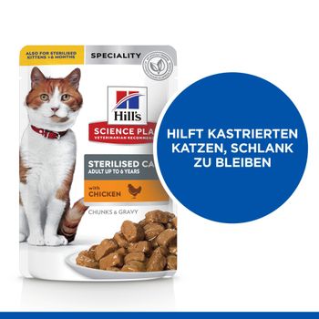 Hills Science Plan Feline Sterilised Cat Adult Huhn Frischebeutel
