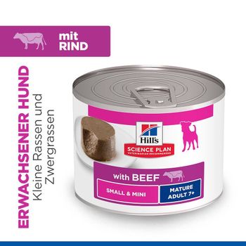 Hills Science Plan Small & Mini Mature Adult Mousse für Hunde mit Rindfleisch Dosenfutter