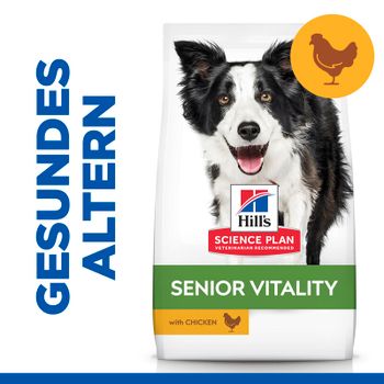 Hills Science Plan Canine Senior Vitality Medium Mature Adult 7+ Trockenfutter mit Huhn & Reis