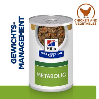 Hills Prescription Diet Canine Metabolic Ragout mit Huhn in Dosen für Hunde