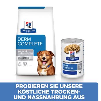 Hills Prescription Diet Derm Complete Tripack Dosen für Hunde