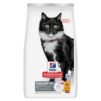 Hills Science Plan Sterilised Mature Adult 7+ Trockenfutter mit Huhn für Katzen