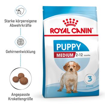 Royal Canin Medium Puppy Trockenfutter für Welpen mittelgroßer Hunderassen Royal Canin Medium Puppy Trockenfutter für Welpen mittelgroßer Hunderassen