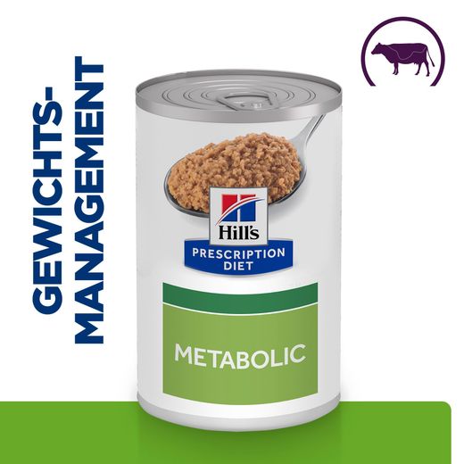 Hills Canine Metabolic mit Rind Dosenfutter für Hunde
