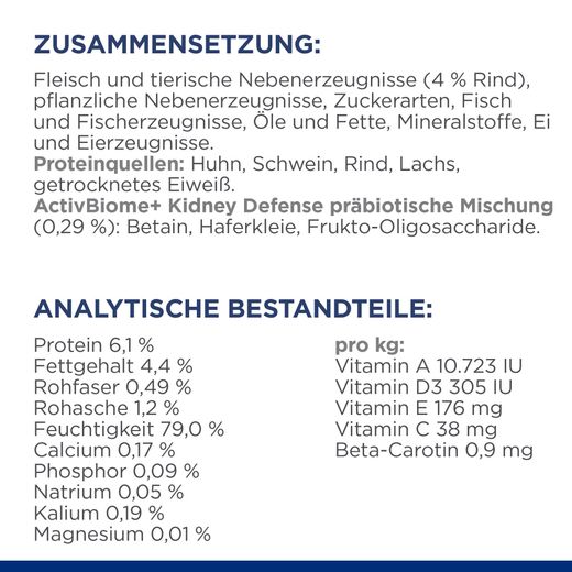 Hills Feline k/d Rind Frischebeutel für Katzen