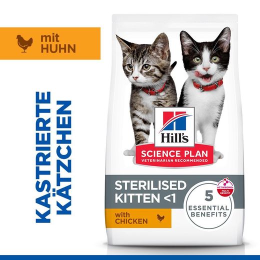 Hills Science Plan Sterilised Kitten Trockenfutter für Kitten mit Huhn