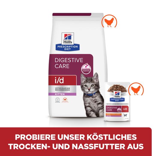 Hills Prescription Diet i/d Digestive Care Trockenfutter für Kätzchen mit Huhn