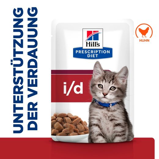 Hills Prescription Diet i/d Digestive Care Nassfutter für Kätzchen mit Huhn