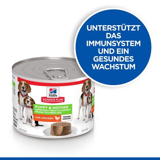 Hills Science Plan Puppy & Mother Tender Mousse mit Huhn Dosen für Hunde