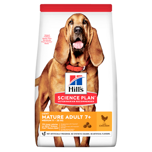 Hills Science Plan Canine Light Mature Adult 7+ Medium mit Huhn Trockenfutter