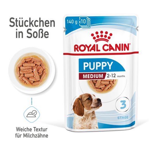 Royal Canin Medium Puppy Frischebeutel in Soße