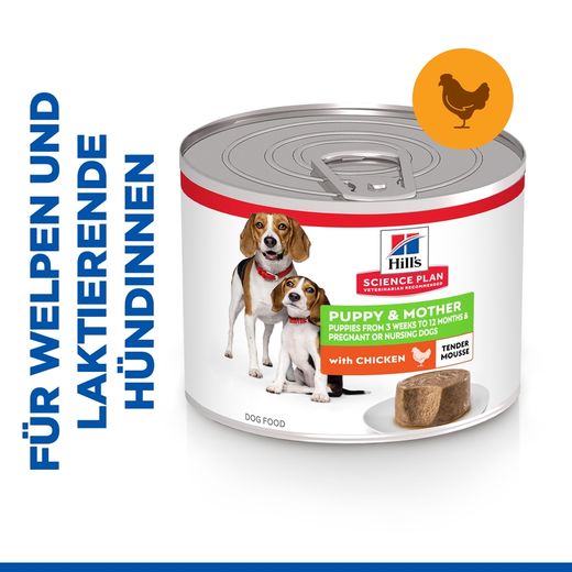 Hills Science Plan Puppy & Mother Tender Mousse mit Huhn Dosen für Hunde