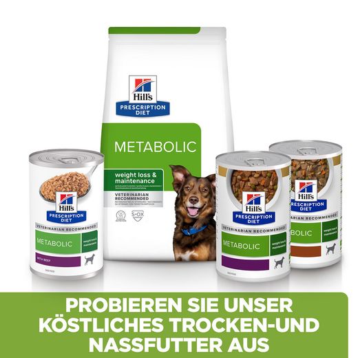 Hills Canine Metabolic mit Rind Dosenfutter für Hunde