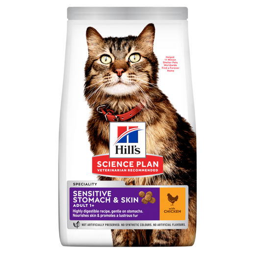 Hills Science Plan Feline Adult Sensitive Stomach & Skin Trockenfutter mit Huhn
