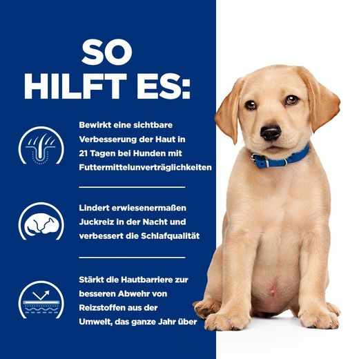 Hils Prescription Diet Derm Complete Puppy mit Reis und Ei Trockenfutter für Hunde