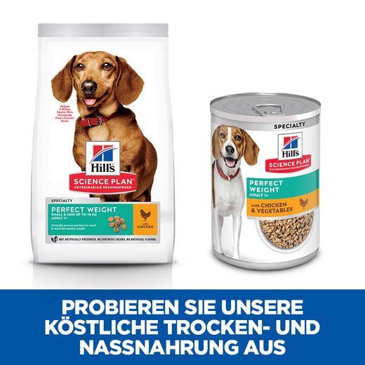 Hills Science Plan Perfect Weight Small & Mini Adult Trockenfutter mit Huhn für Hunde