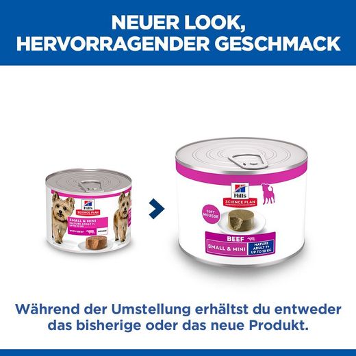 Hills Science Plan Small & Mini Mature Adult Mousse für Hunde mit Rindfleisch Dosenfutter