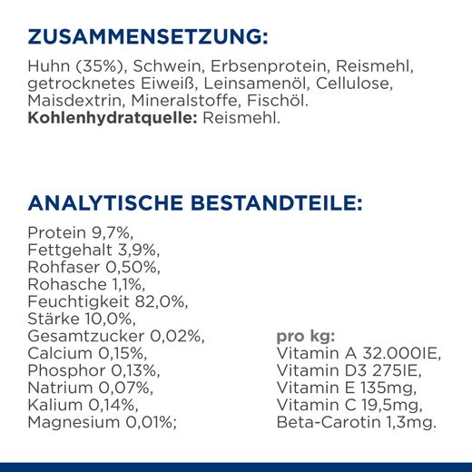 Hills m/d Huhn Frischebeutel bei Katzendiabetes
