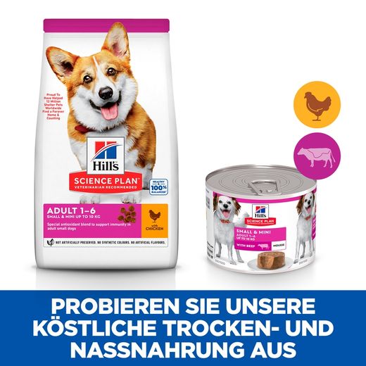 Hills Science Plan Small & Mini Adult Mousse für Hunde mit Rindfleisch Dosenfutter