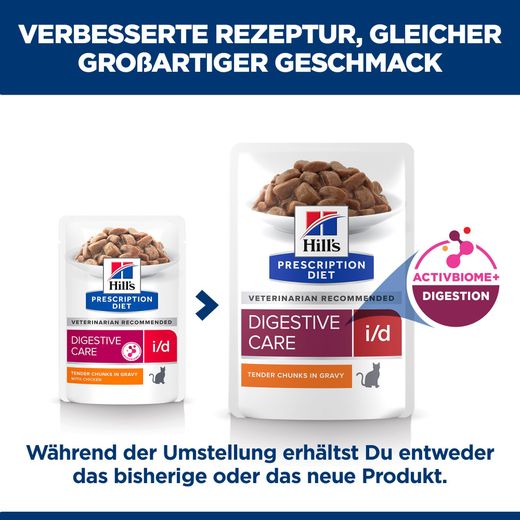 Hills i/d mit ActivBiome+ Huhn Frischebeutel für Katzen