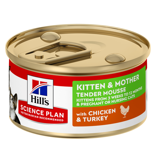 Hills Science Plan Kitten & Mother Tender Mousse mit Huhn & Truthahn Dosenfutter für Katzen