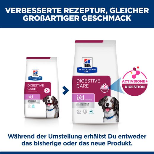 Hills i/d Sensitive ActivBiome+ mit Ei und Reis Trockenfutter für Hunde