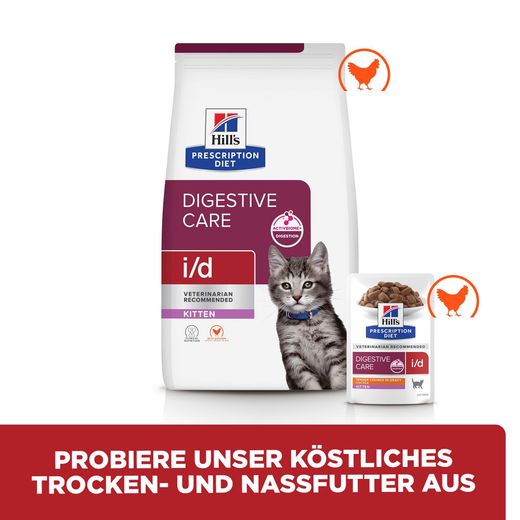 Hills Prescription Diet i/d Digestive Care Nassfutter für Kätzchen mit Huhn