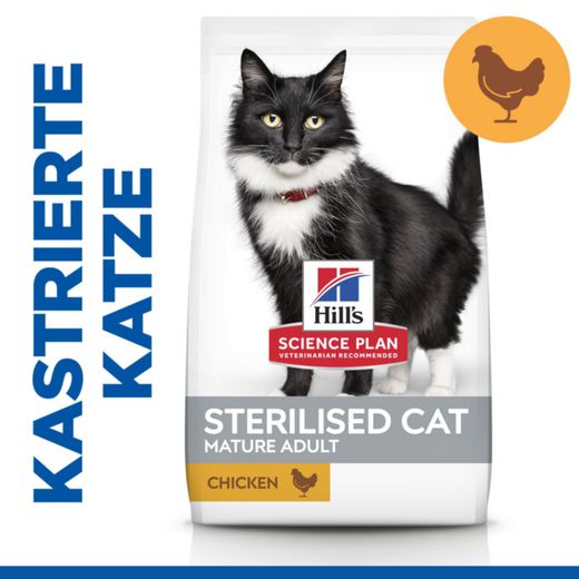 Hills Science Plan Feline Mature Adult 7+ Sterilised Cat Huhn Trockenfutter Hills Science Plan Feline Mature Adult 7+ Sterilised Cat Huhn Trockenfutter