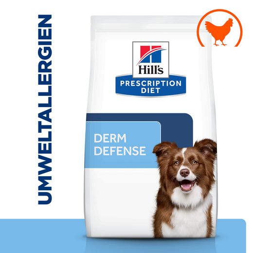 Hill's PRESCRIPTION DIET Derm Defense Trockenfutter für Hunde mit Huhn bei umweltbedingten Allergien