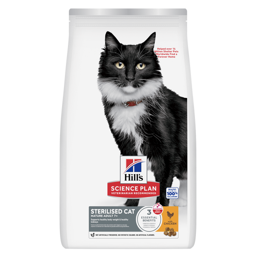 Hills Science Plan Feline Mature Adult 7+ Sterilised Cat Huhn Trockenfutter