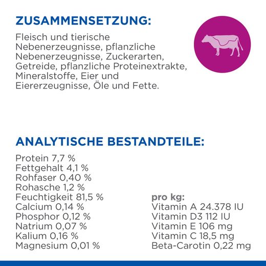Hills Science Plan Feline Adult Rind Frischebeutel für Katzen