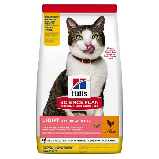 Hills Science Plan Feline Mature Adult/Senior 7+ Light Trockenfutter mit Huhn