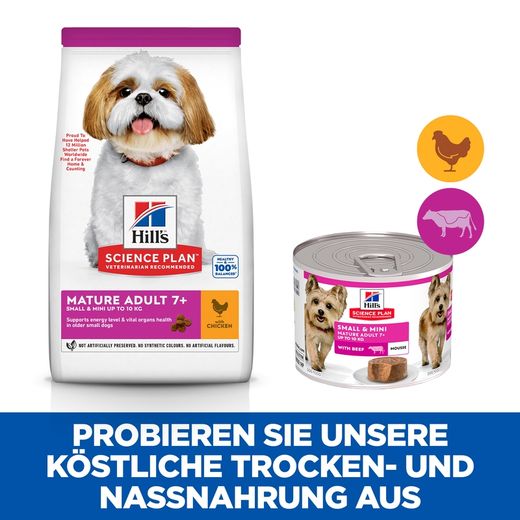 Hills Science Plan Small & Mini Mature Adult Mousse für Hunde mit Rindfleisch Dosenfutter