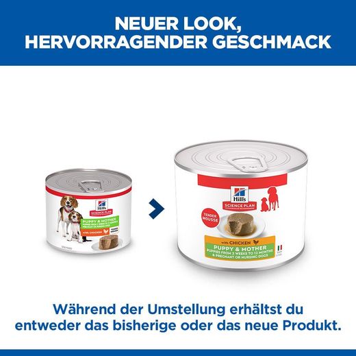 Hills Science Plan Puppy & Mother Tender Mousse mit Huhn Dosen für Hunde