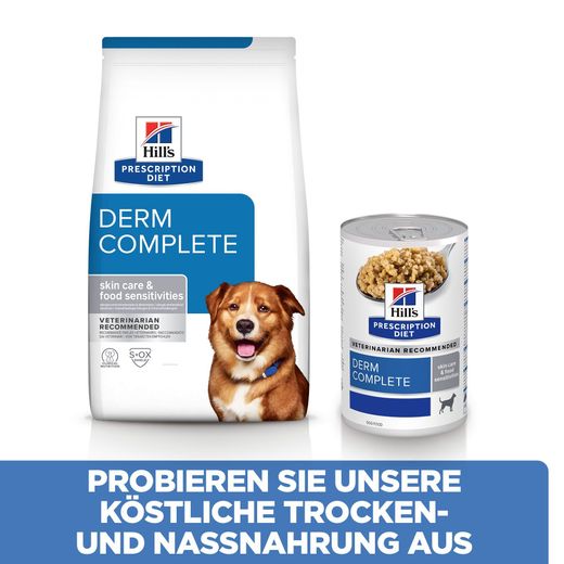 Hills Prescription Diet Derm Complete Tripack Dosen für Hunde