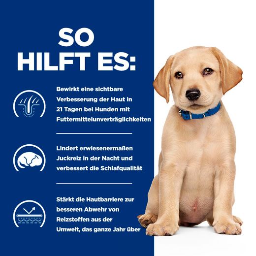 Hils Prescription Diet Derm Complete Puppy mit Reis und Ei Trockenfutter für Hunde