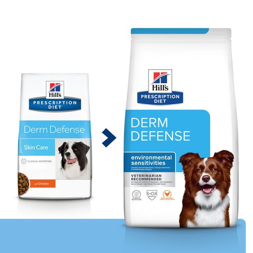 Hill's PRESCRIPTION DIET Derm Defense Trockenfutter für Hunde mit Huhn bei umweltbedingten Allergien