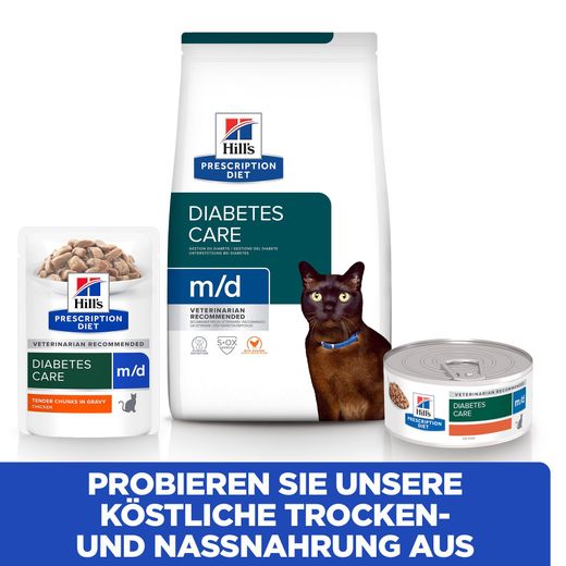 Hills m/d Huhn Frischebeutel bei Katzendiabetes