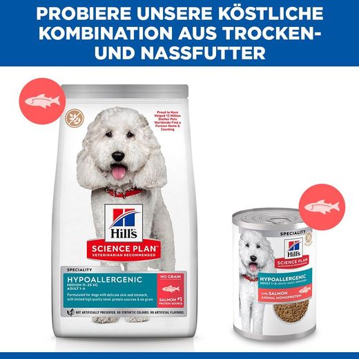 Hills Science Plan Hypoallergenic Dosenfutter mit Lachs für Hunde